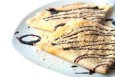 Crepe with chocolate Stock Photos