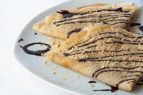 Crepe with chocolate Stock Photos