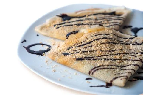 Crepe with chocolate Stock Photos