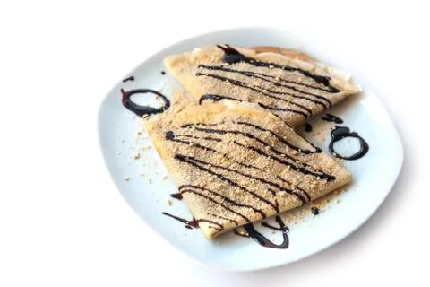 Crepe with chocolate Stock Photos