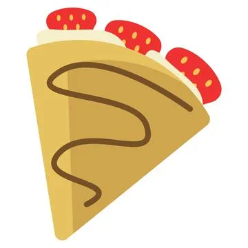 Crepe dessert flat clipart vector illustration Illustrazione stock