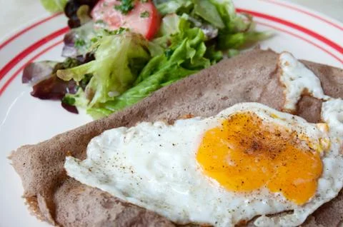 Crepe with egg Stock Photos
