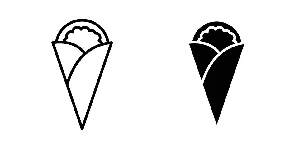 Crepe icon Illustration set. Vector Eps10 for apps Stock Illustration