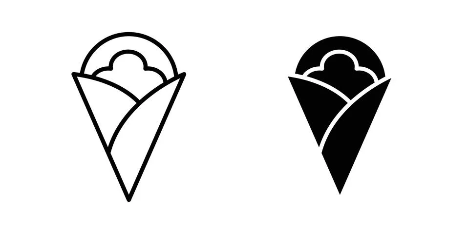 Crepe icon vector editable eps10 Illustrazione stock