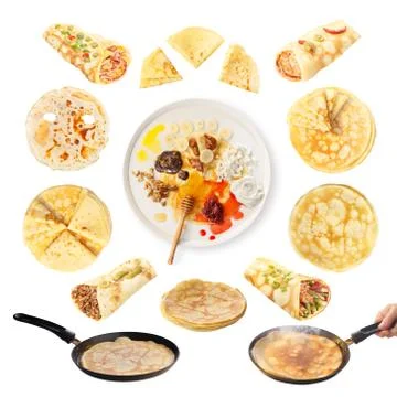 Crepe set isolated Stock Photos