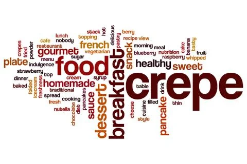 Crepe word cloud Illustrazione stock