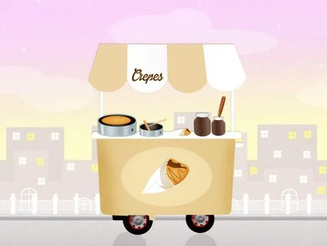 Crepes cart Illustrazione stock