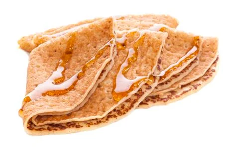 Crepes with maple syrup Stock Photos