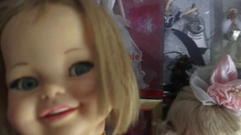 Creppy doll pan Video stock 102792276