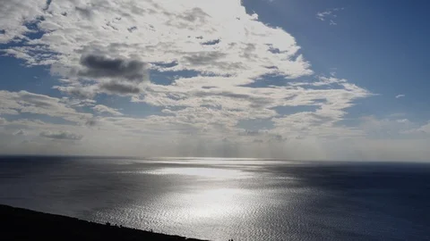 Crepuscular sun rays during sunset over the sea Video stock 99067876