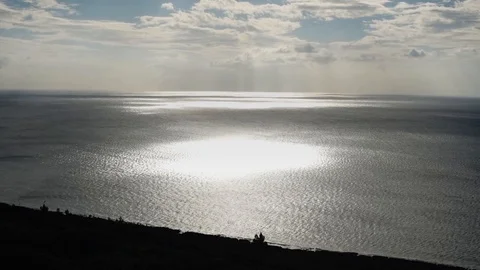 Crepuscular sun rays during sunset over the sea Video stock 99067885