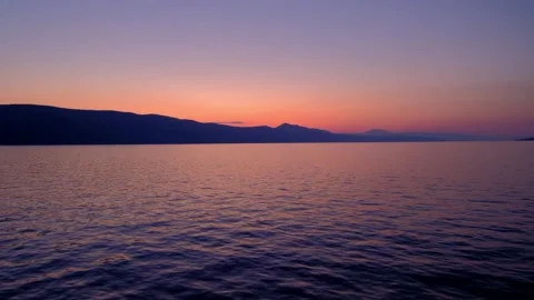 Cres island at sunset in Croatia Stock Footage