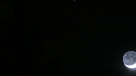 Crescent and full moon in one 스톡 동영상 22014425