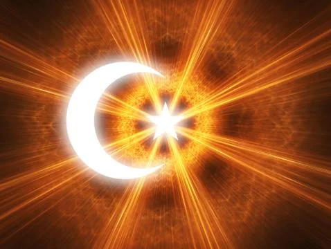 Crescent and star Stock Illustration