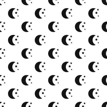 Crescent and star pattern, simple style 스톡 일러스트