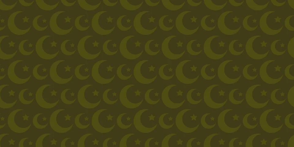 Crescent and star. Seamless pattern. Symbol of Islam. Stock Illustration