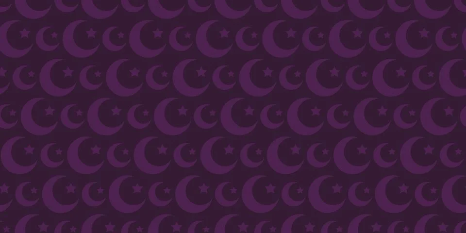 Crescent and star. Seamless pattern. Symbol of Islam. Illustrazione stock