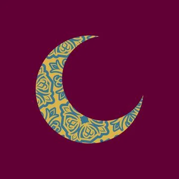 Crescent Arab pattern. Illustration for Eid Mubarak. Ramadan islam holiday Stock Illustration