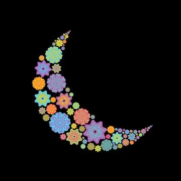 Crescent Arab pattern. Illustration for Eid Mubarak. Ramadan islam holiday Stock Illustration