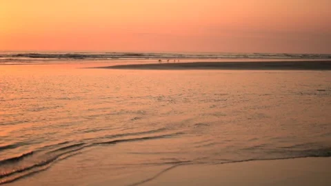 Crescent Beach near St. Augustine, Amelia Island, Florida at Sunrise Stock Footage 195102146