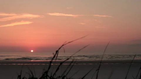 Crescent Beach near St. Augustine, Amelia Island, Florida at Sunrise Stock Footage 195102195