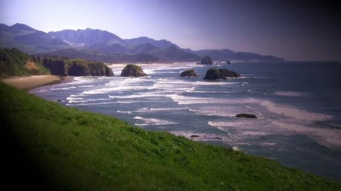 Crescent Beach Oregon Stock Footage 74045340