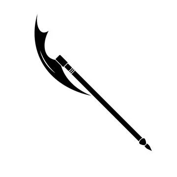 Crescent Blade Spear Silhouette Vector Illustration Stock Illustration