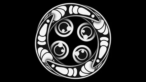 CRESCENT CIRCLE UNION 3D ANIMATION. TRANSPARENT ALPHA CHANNEL. Stock Footage 78039080