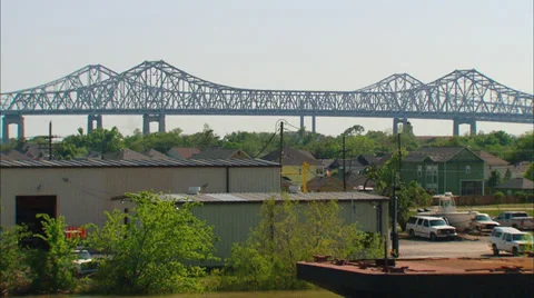 Crescent City Connection Bridge Stock Footage 36807804