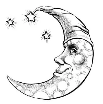 Crescent face Illustrazione stock