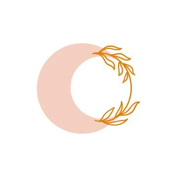 A crescent with a floral pattern Stock Illustration