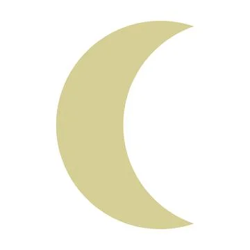 Crescent geometric shape element symbol for preschool education for kids Stock Illustration