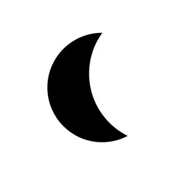 Crescent glyph icon Stock Illustration