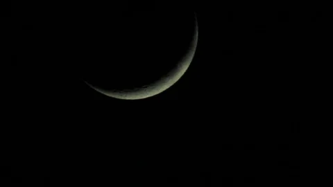 Crescent hides in fog Stock Footage 72979952