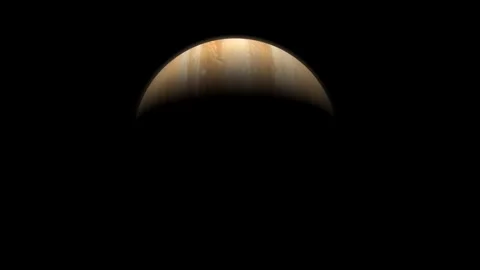 Crescent Jupiter 1 on black background Stock Footage 248928894