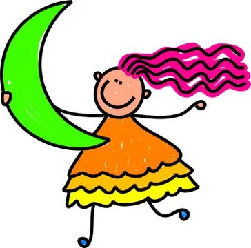 Crescent Kid Stock-Illustration