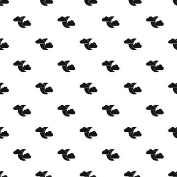 Crescent moon and clouds pattern, simple style Stock Illustration