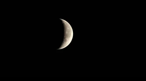Crescent Moon And Jupiter II (560mm) Stock Footage 12120877