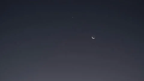 Crescent Moon and Star, 4K Stock Footage 158791196