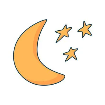 Crescent moon and star Stock Illustration