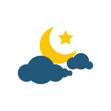Crescent moon and star Stockillustratie