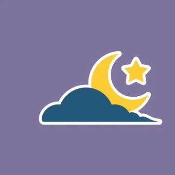 Crescent moon and star 스톡 일러스트