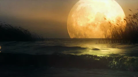 Crescent moon behind fast moving clouds. Stock Footage 68862386