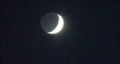 Crescent Moon On Cloudless Night HD Footage