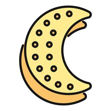 Crescent moon cosmic icon representing night sky Stock Illustration