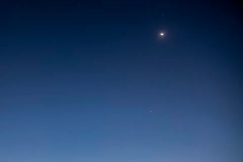 Crescent Moon at Dawn Stock Photos