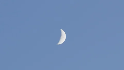 Crescent moon at dusk Stock Footage 103400475