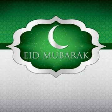 Crescent moon Eid Mubarak Blessed Eid card Stock Illustration