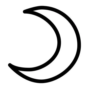 Crescent moon flat outline icon Stock Illustration