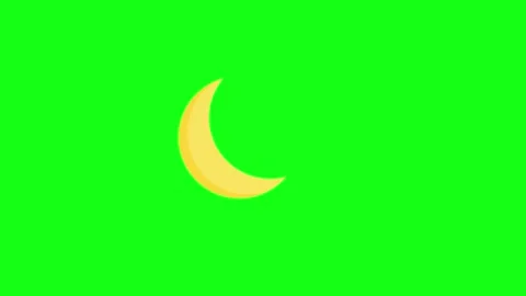 Crescent moon half circle animated greenscreen moon display Stock Footage 249453662